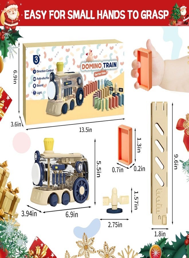 ROHSCE Domino Train Toy, 80 PCS Kids Games Automatic Dominos Set, STEM Montessori Toys for 3 Year Old, Colorful Lights & Music Creative Gifts for Boys Girls Autistic Age 3 4 5 6+ - Image 3